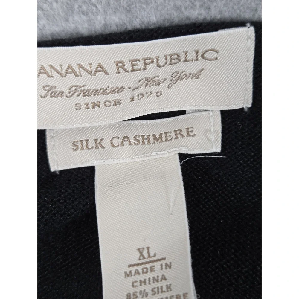 Banana Republic San Francisco Sweater Mens XL Silk Cashmere Black Career Preppy